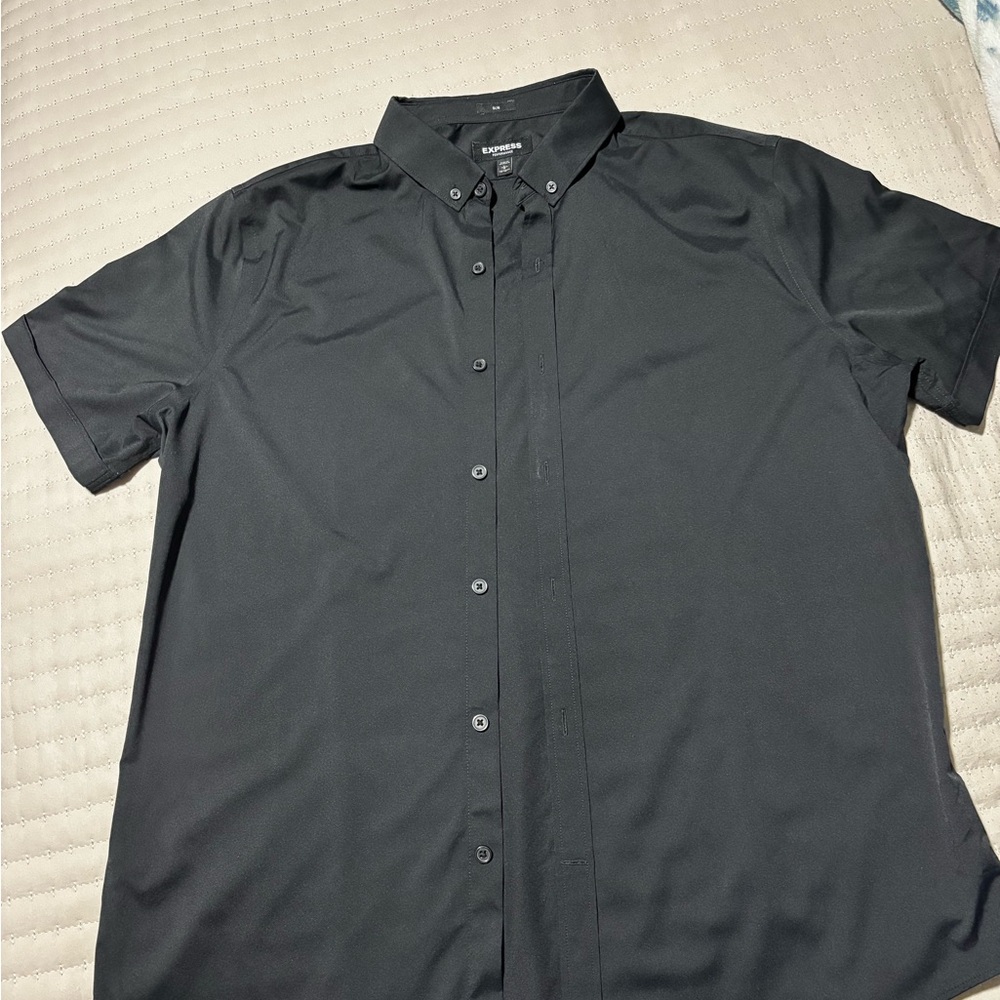 Express Black Casual Button Down Shirt